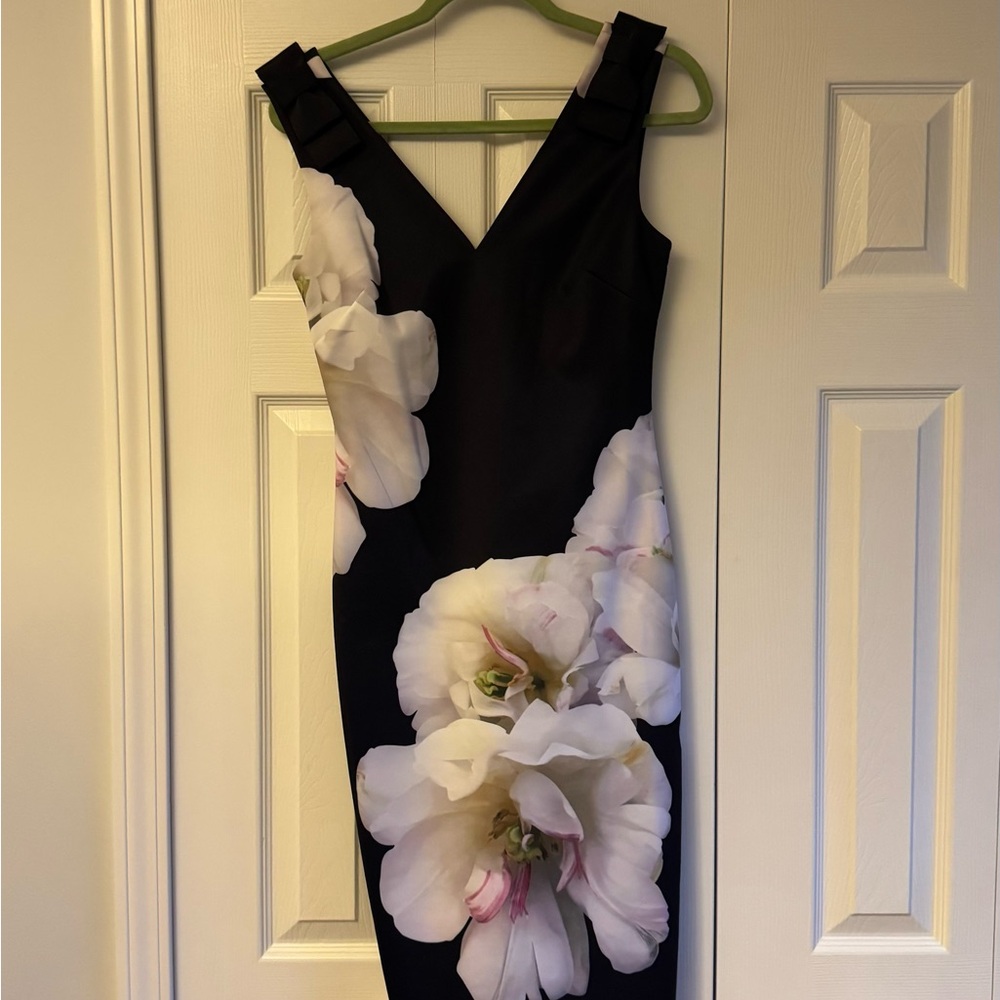 Ted Baker Elegant Black Floral Dress
